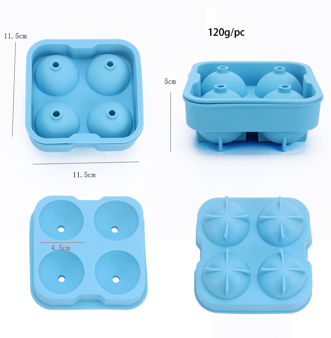 Kin发wise Whisky Cocktail Drinks 4 Cavity Ice Ball Maker Mold