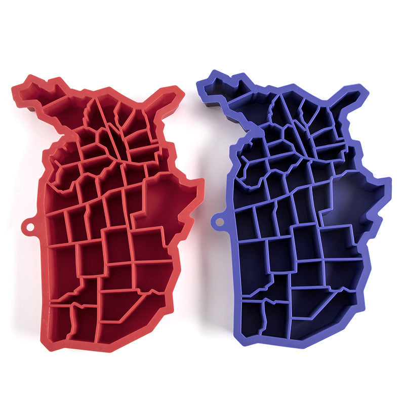 Kingwise Custom Silicone Irregular Usa Map Ice Cube Tray