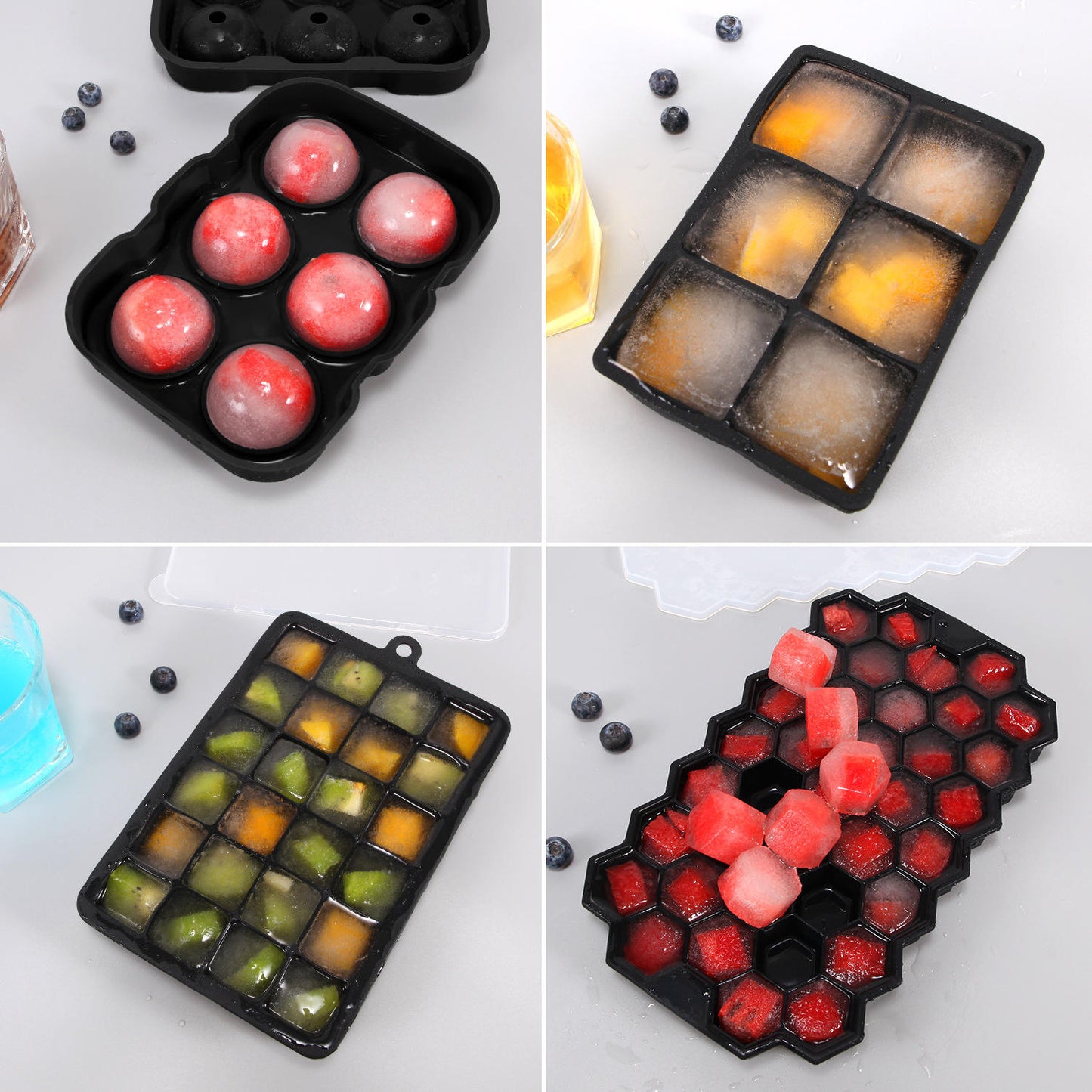 Kingwise Bpa Free Ice Making Spheres Mold Ice Cube Maker Tray Set