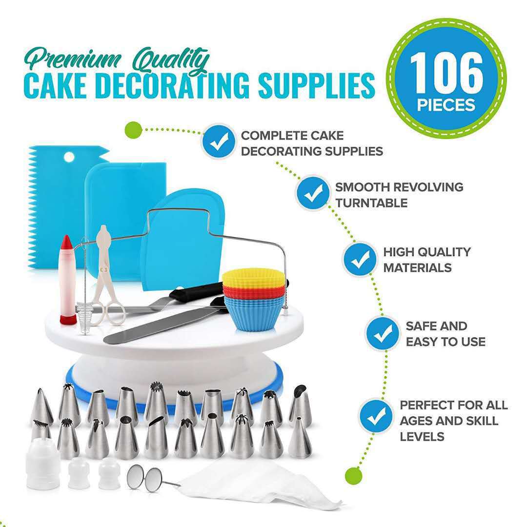 Kingwise Amazon trending new baking tools cake kit 106 pcs cake decorating tools set