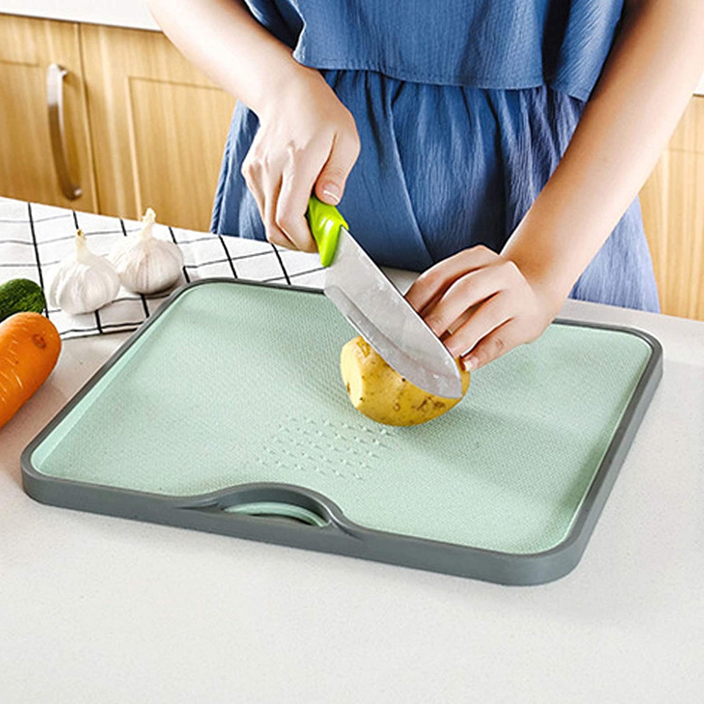 Wheat Straw Chopping Board Multi Functional Plastic Vegetables Kitchen Ripple Cutting Board