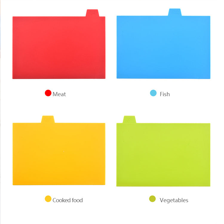 Wholesale 4 Pieces Color Coded Index Kitchen Plastic Cutting Board Set with Storage Stand