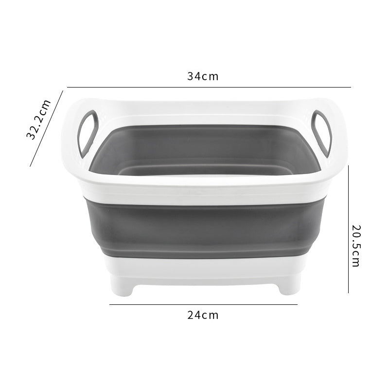 Kingwise kitchen plastic folding basin vegetable washing basin silicone foldable wash basin