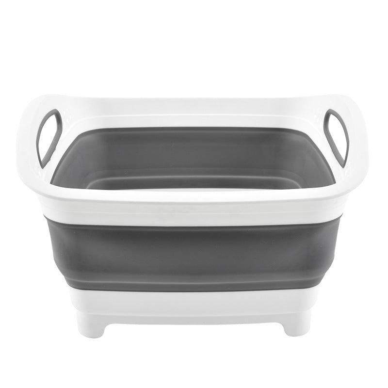 Kingwise kitchen plastic folding basin vegetable washing basin silicone foldable wash basin