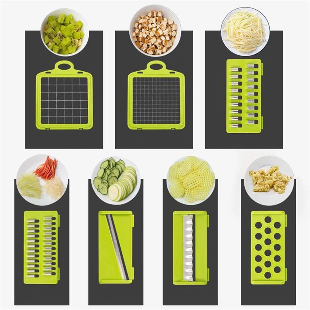 Kingwise Kitchen Gadgets Manual Madoline 12 in 1 Food Chopper Online Multi Functional Vegetable Cutter Slicer