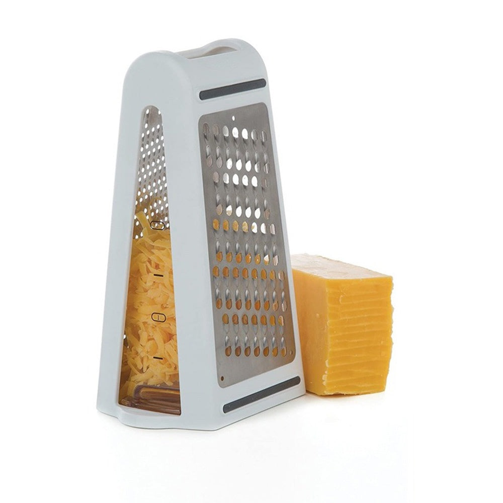 Kingwise Multi Functional Two Sided Vegetable Grinder Cheese Shredder Stainless Steel Cheese Grater with Container