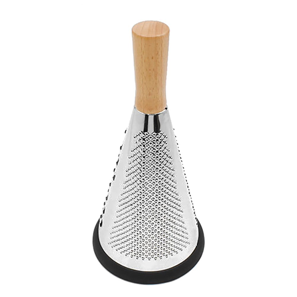 Kingwise Manual Stainless Steel Multi functional Vegetable Cheese Grater with Wooden Handle