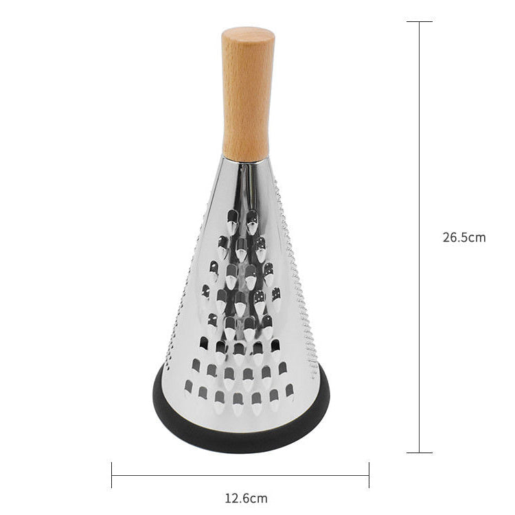 Kingwise Manual Stainless Steel Multi functional Vegetable Cheese Grater with Wooden Handle