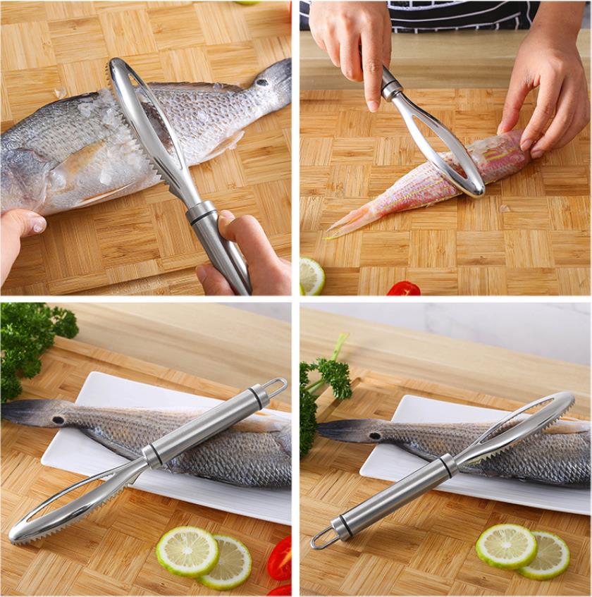 Kingwise Home Fish Skin Scraping Peeler Machine Stainless Steel Fish Scales Remover