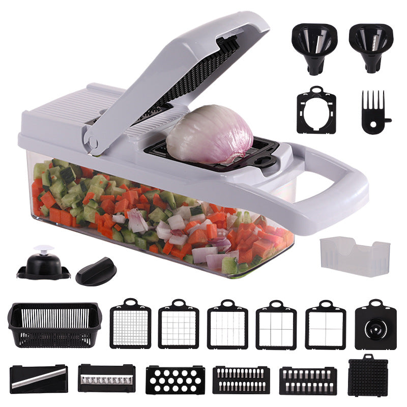 Kingwise 22 in 1 veggie chopper steel kitchen slicer food chopper vegetable cutter