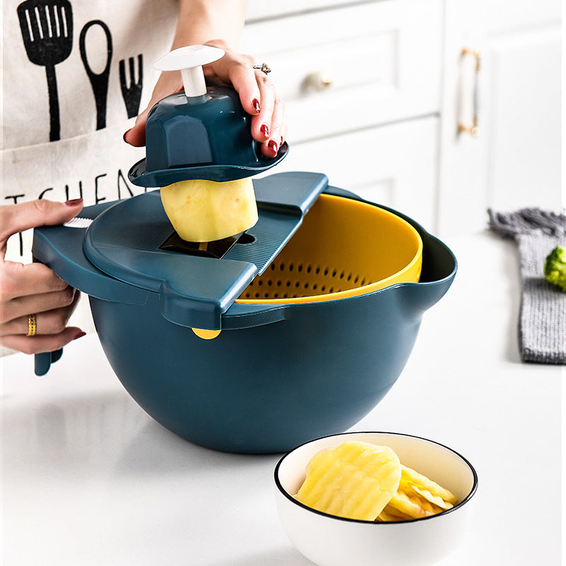 New 9 in 1 vegetable chopper bowl and colander set ful lstar cutting tool fruit vegetable chopper