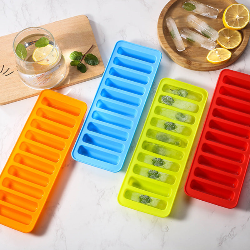 Kingwise DIY BPA Free Food Grade 10 Cavity Cylindrical Silicone Ice Cube Tray