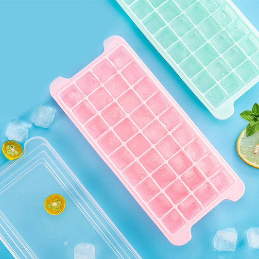 Kingwise 36 Cavities Mini Square Shape Reusable Silicone Ice Cubes Tray Maker Mold With Lid