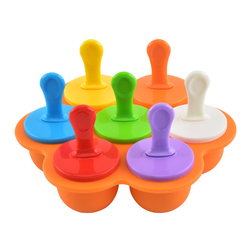 Kingwise Round Shaped Silicone Mini  Popsicle Mould with Plastic Sticks