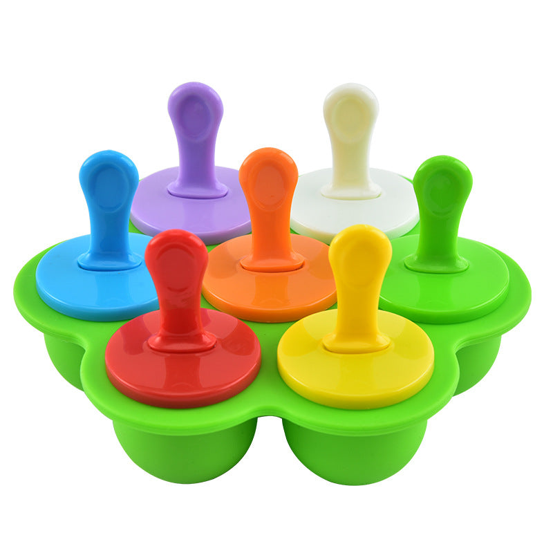 Kingwise Round Shaped Silicone Mini  Popsicle Mould with Plastic Sticks