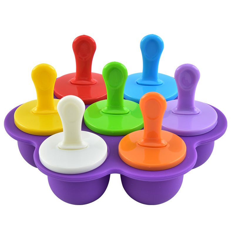 Kingwise Round Shaped Silicone Mini  Popsicle Mould with Plastic Sticks