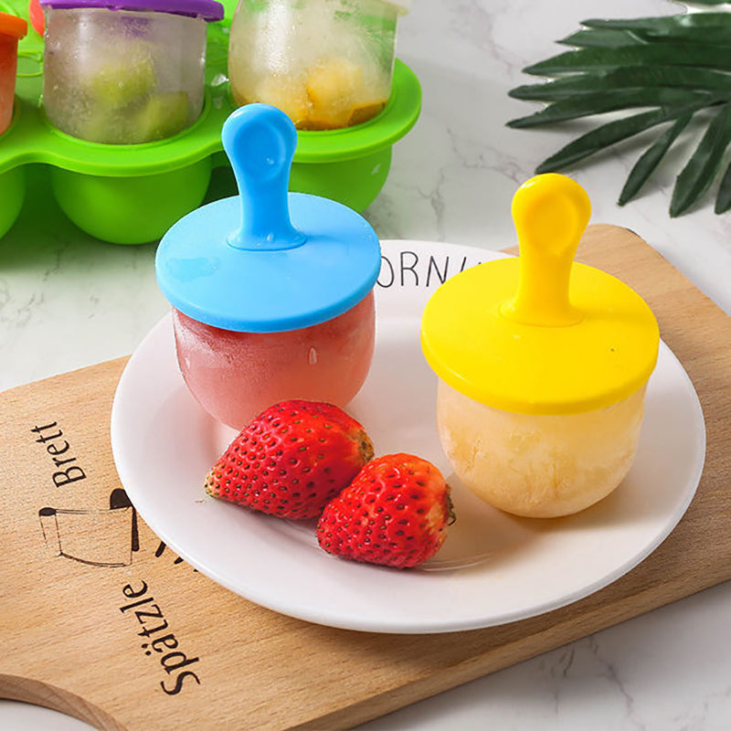 Kingwise Round Shaped Silicone Mini  Popsicle Mould with Plastic Sticks