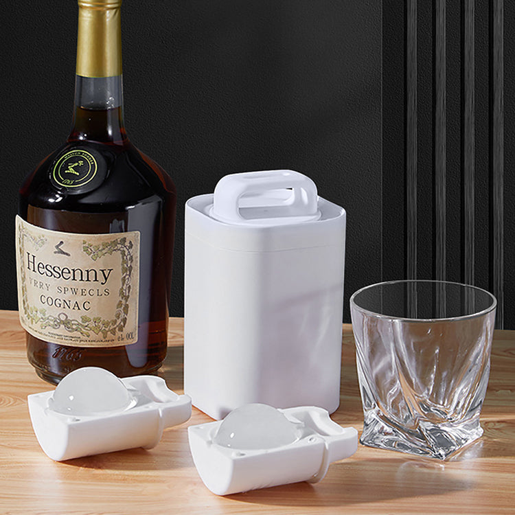 Kingwise whiskey round ice cube tray with lid custom logo ice press ball make