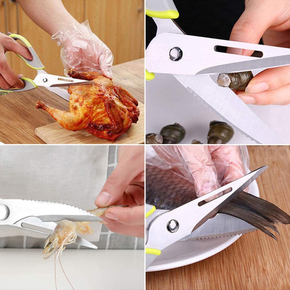 Vegetable Chicken Bone Meat Seafood Fish Cutting Heavy Duty Stainless Steel Magetic Kitchen Scissor