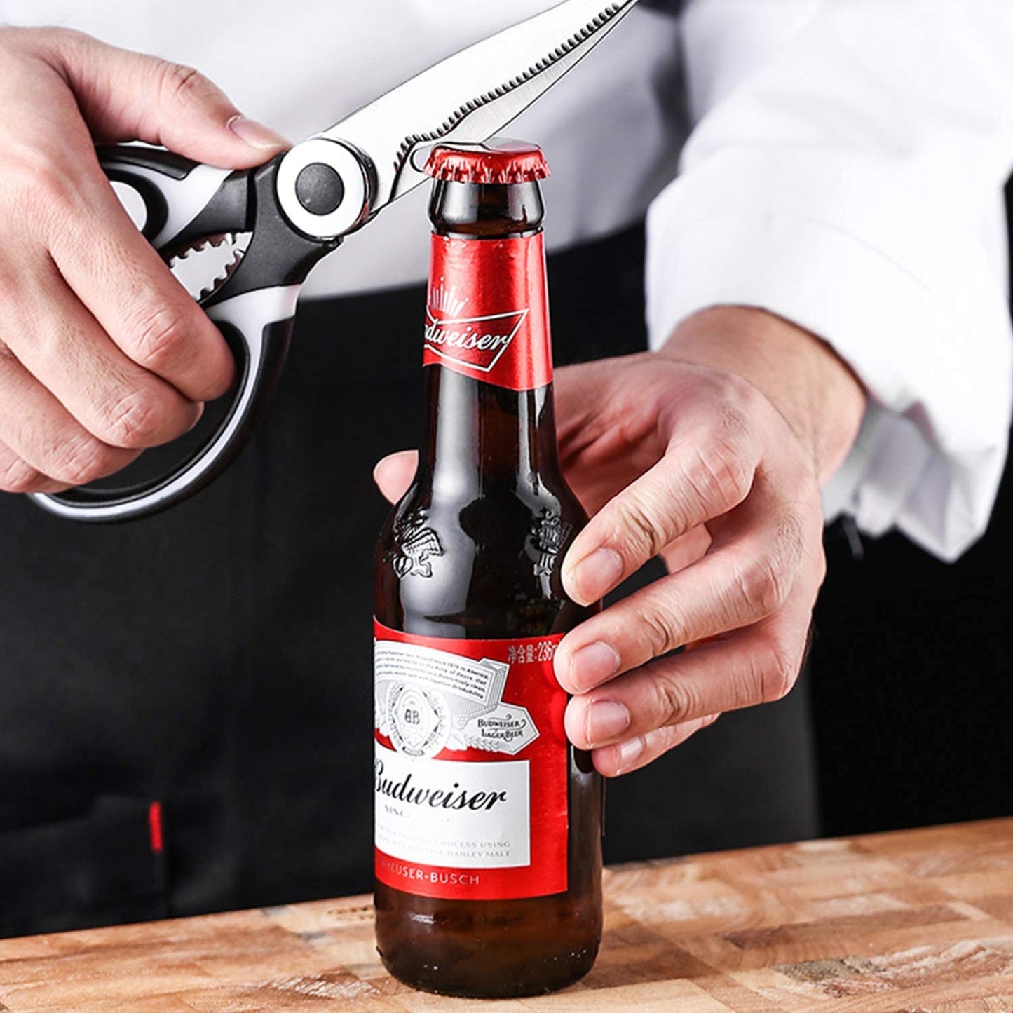 Household Beer Opener Fish 2 Pack Kitchen Scissors with Sheath Cover