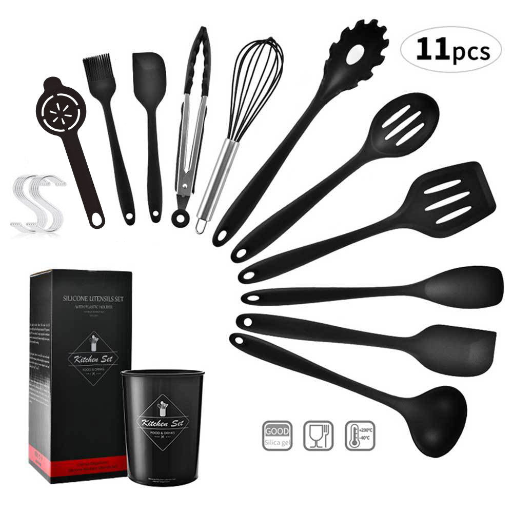 Kingwise Non Stick Utensil De Cozinh Modern Cuisine Silicon Kitchen Wares Set Cooking Utensil with Organizer