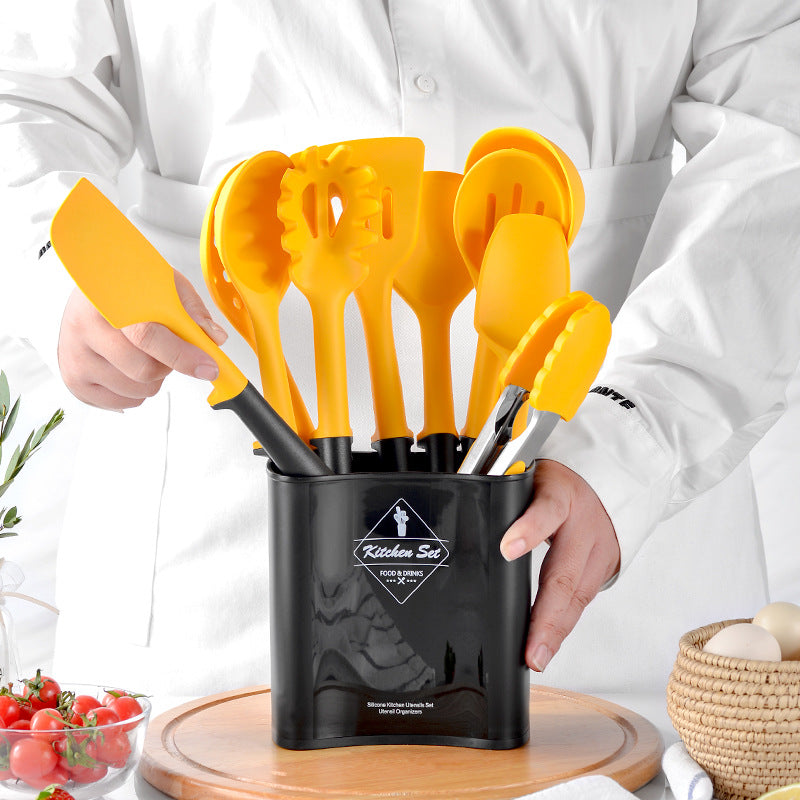 Kingwise 10 pieces Cooking Non-Stick Heat Resistant Silicone Kitchen Utensils Kitchenware Tool Set