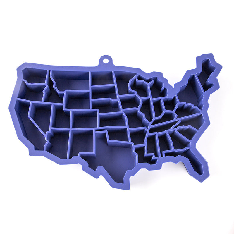 Kingwise Custom Silicone Irregular Usa Map Ice Cube Tray