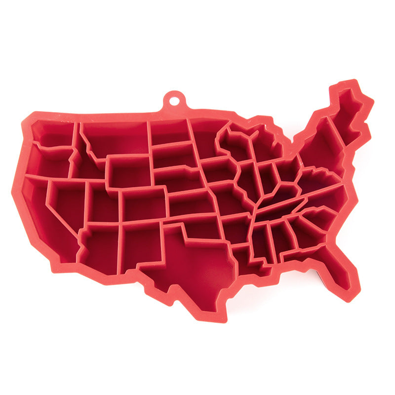 Kingwise Custom Silicone Irregular Usa Map Ice Cube Tray