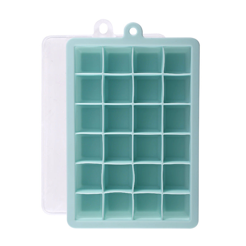 Kingwise Square Shape 24 Cavity Cube Ice Maker Silicone Mold With Cover