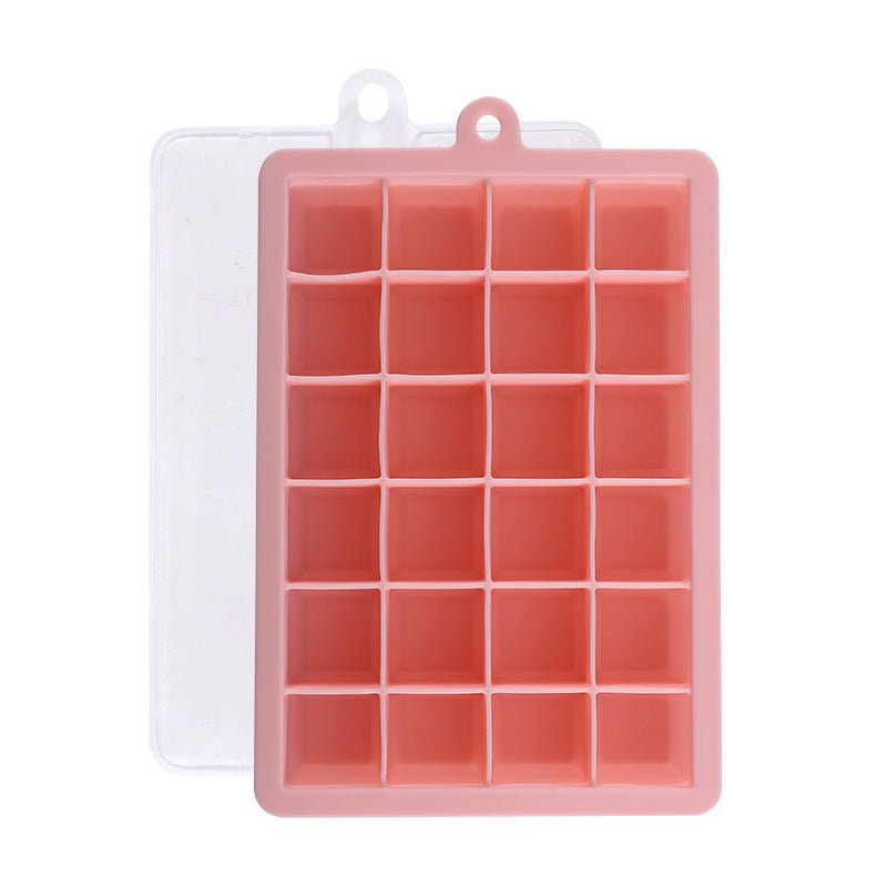 Kingwise Square Shape 24 Cavity Cube Ice Maker Silicone Mold With Cover