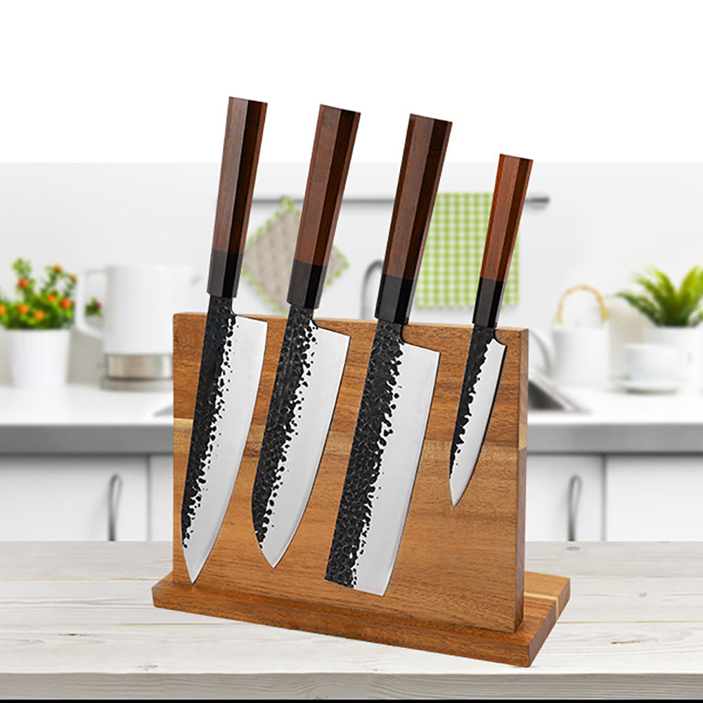 Kingwise Professional Japanese Carbon 9Cr18MoV Steel kitchen knife set with Wooden Handle