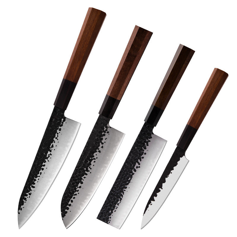 Kingwise Professional Japanese Carbon 9Cr18MoV Steel kitchen knife set with Wooden Handle